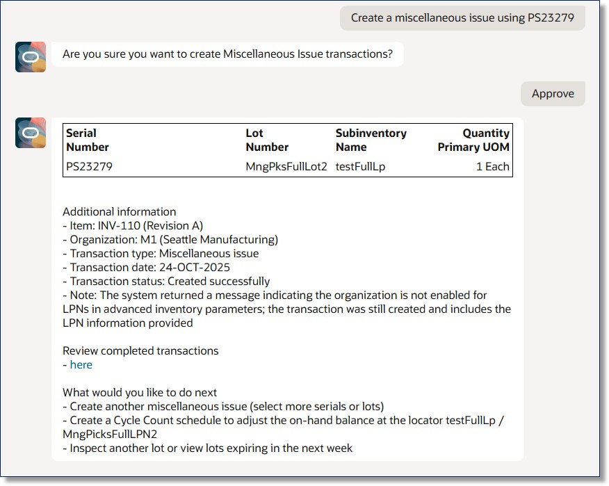 Miscellaneous Transaction