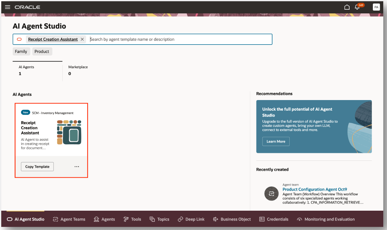 Receipt Creation Assistant Template