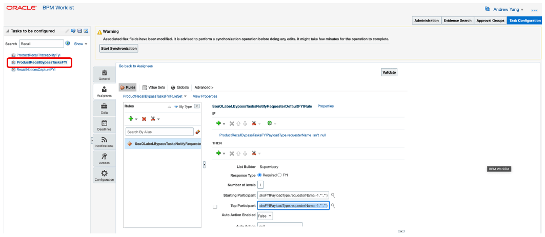 Seeded BPM rule to notify requesters