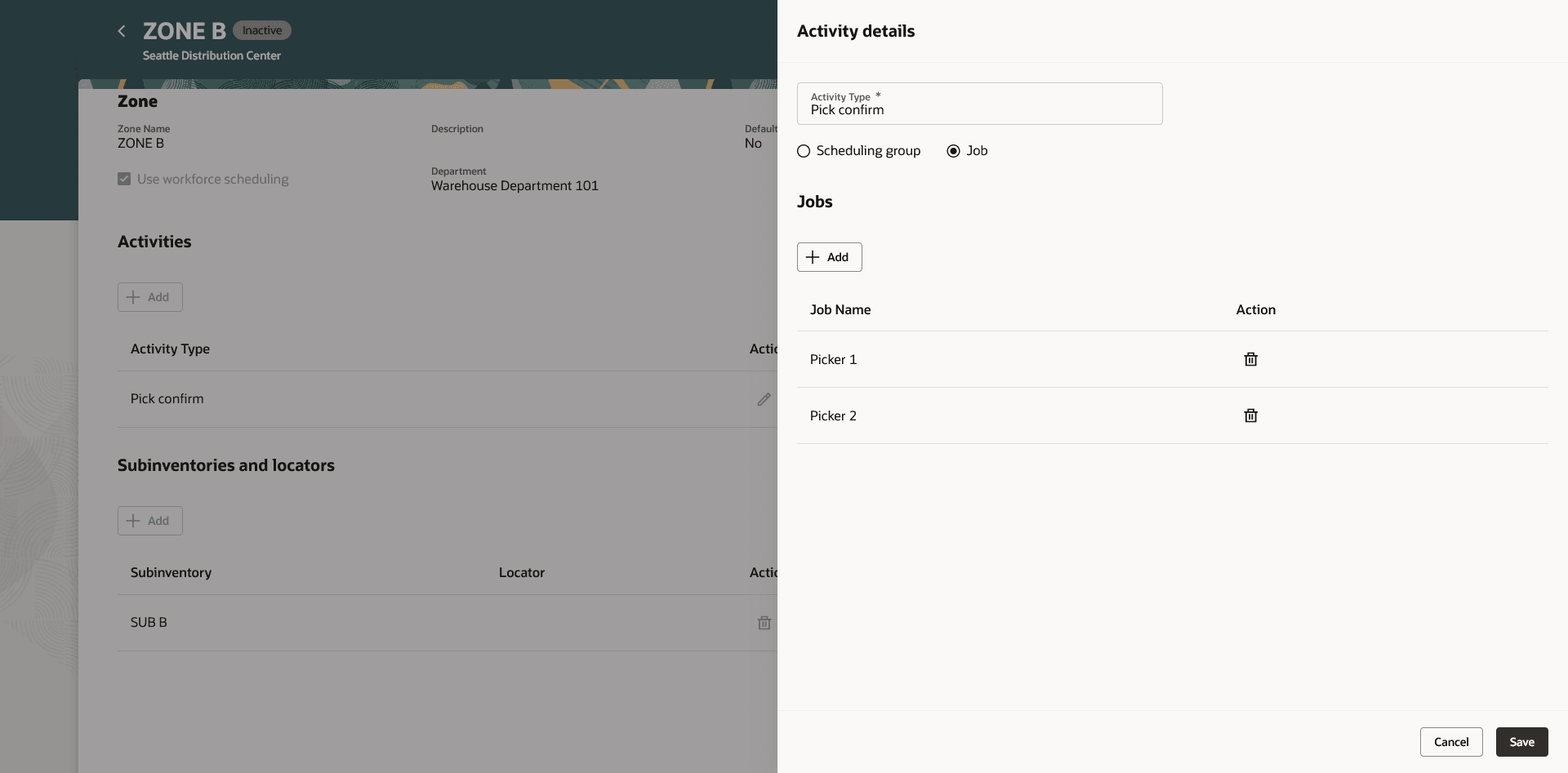 Activity Type to Jobs Mapping
