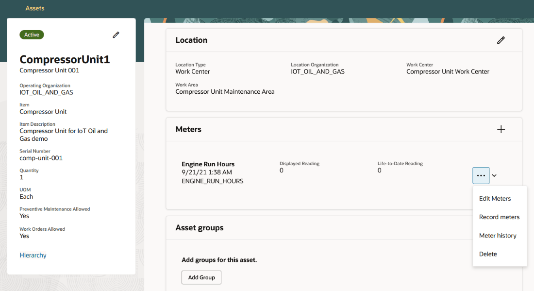 Asset Overview: Meters