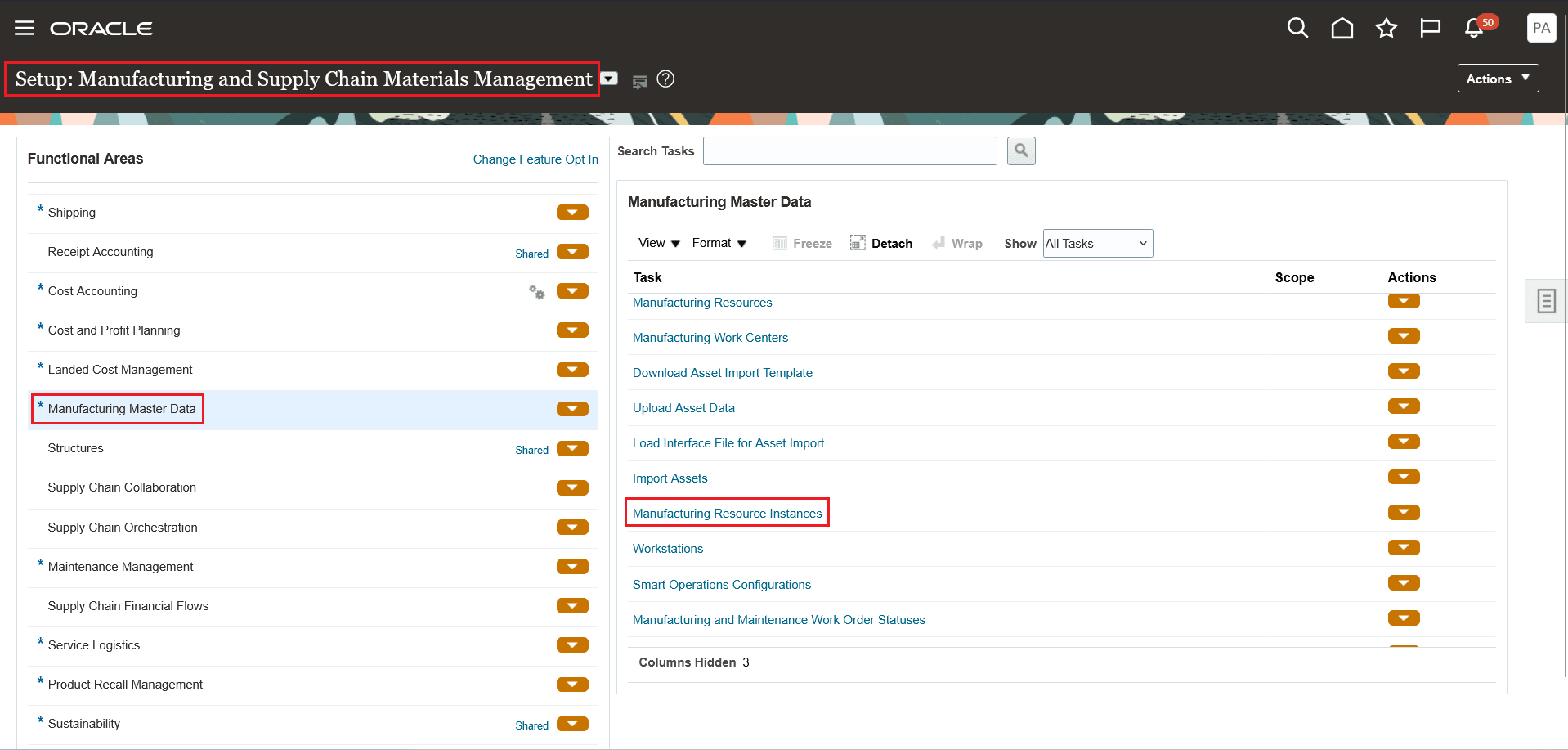 Manufacturing and Smart Operations Setup Tasks