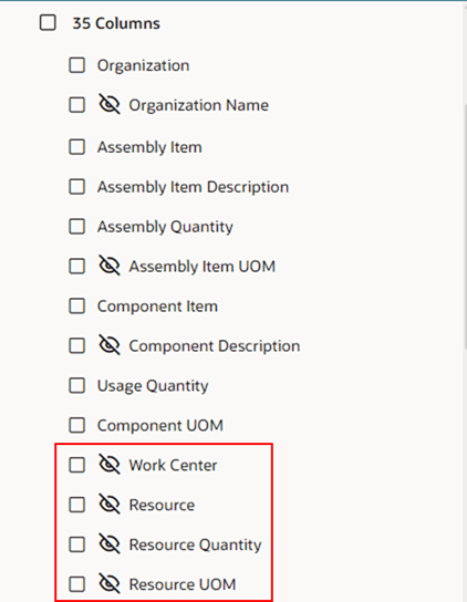 Hide Resources in Columns Drawer