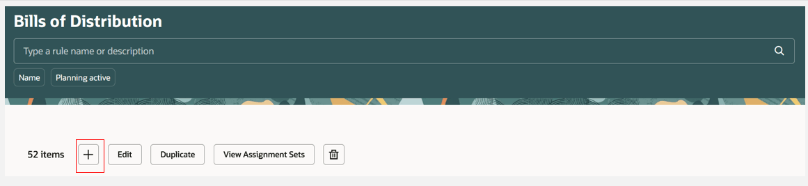 Create a Bill of Distribution