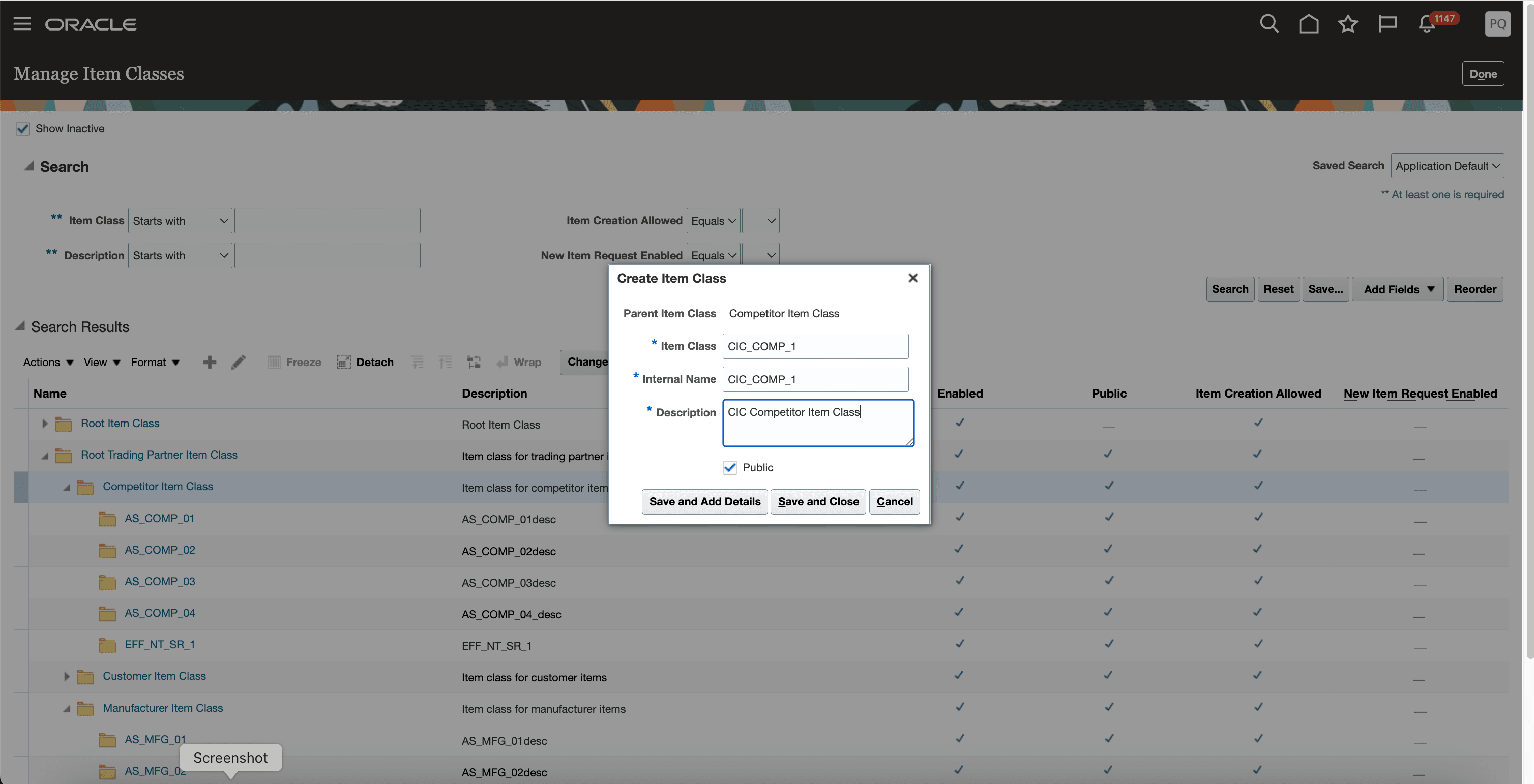 Create Trading Partner Item Class
