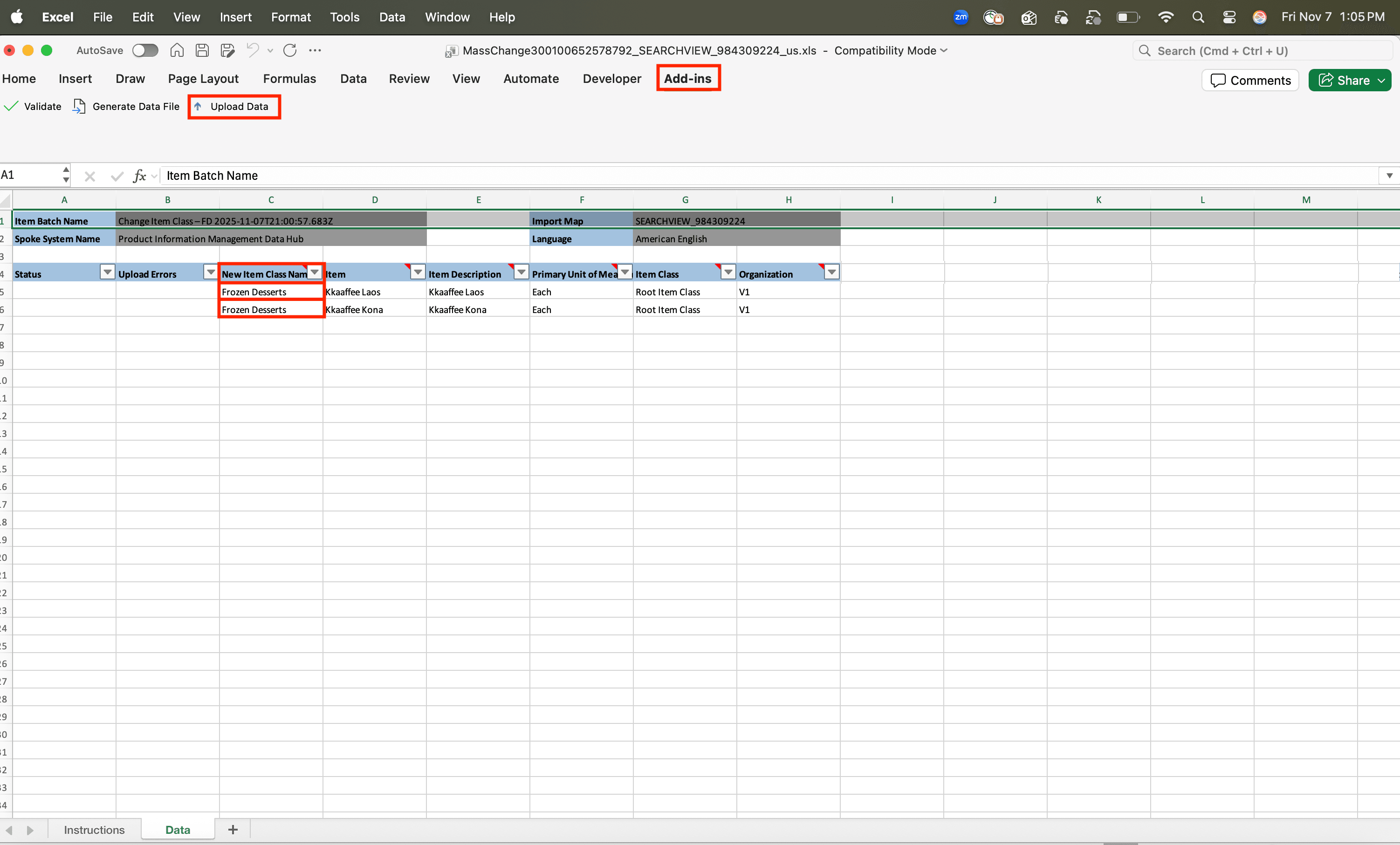 Smart spreadsheet generated