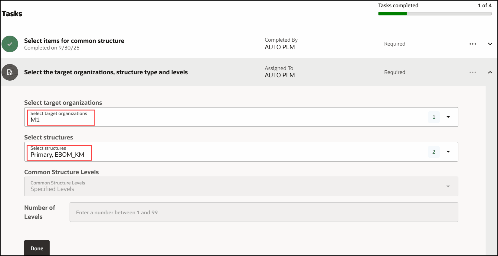 Select Target and Structure Name You Want to Make Common