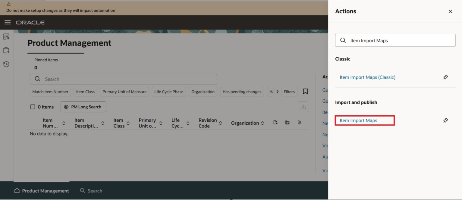 Item Import Maps Task