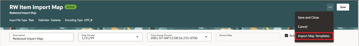 Import Map Templates Action