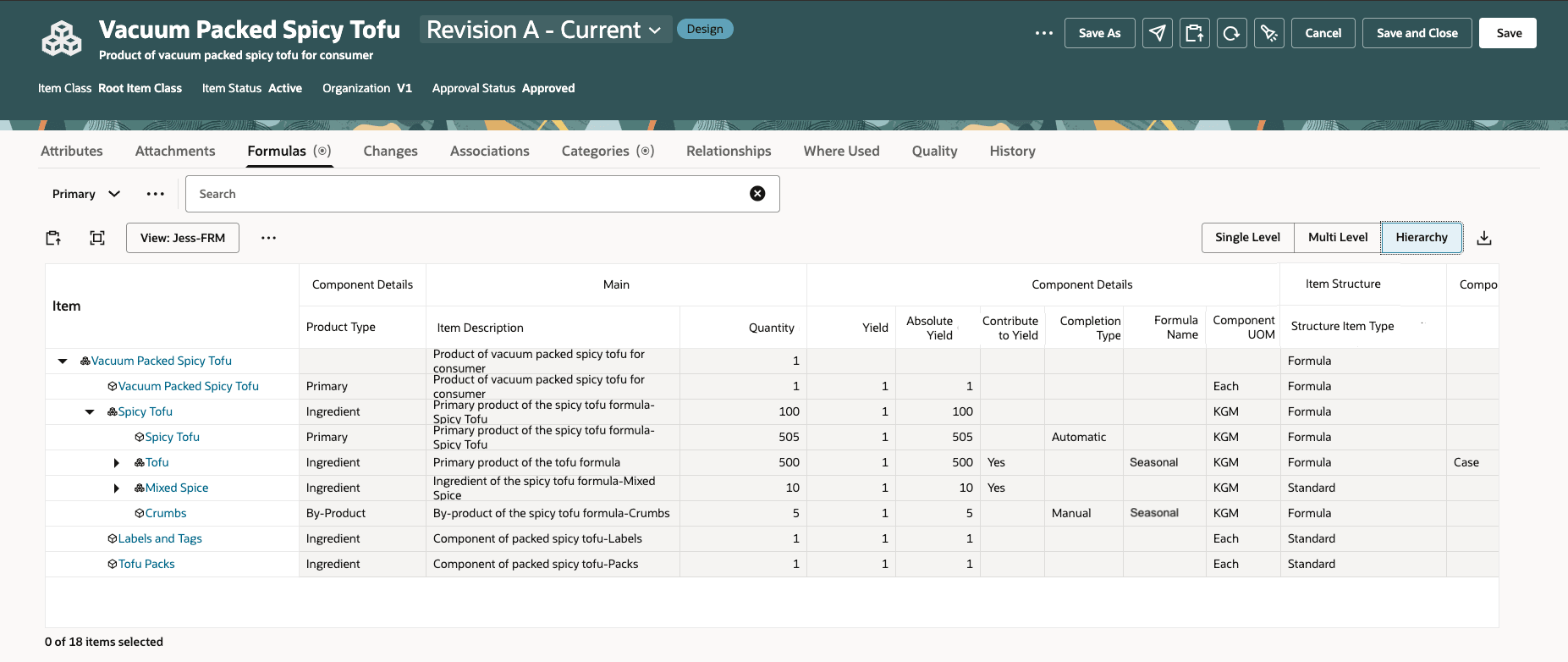 Caption: Formula Structure Hierarchy View