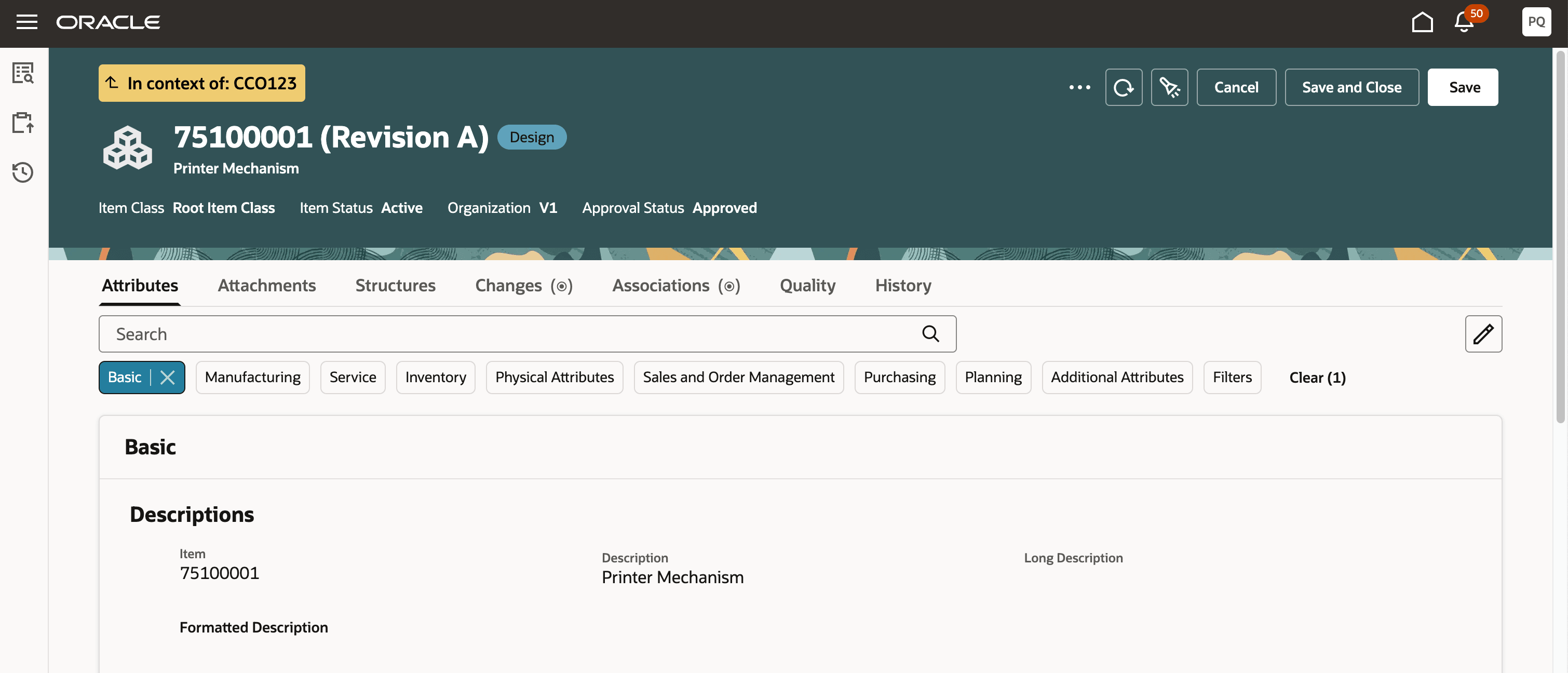 Highlighted Change Order