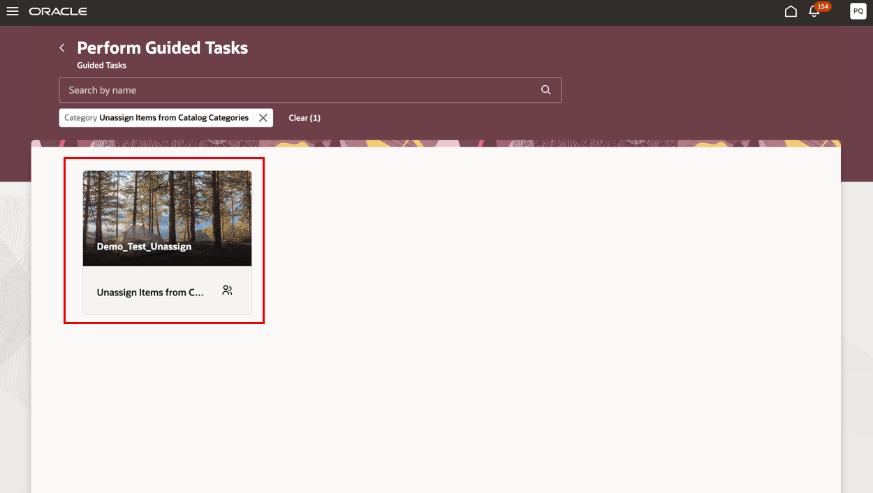 Perform Guided Tasks Page – Demo Test Unassign Guided Task Flow