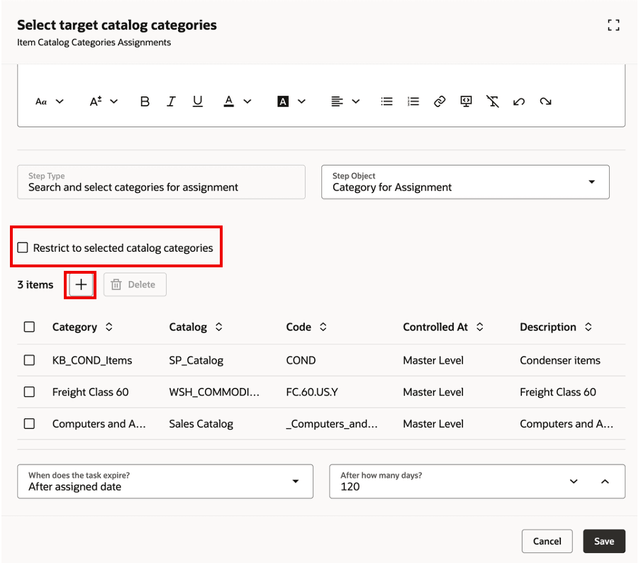 Task: Select the Target Catalog Categories
