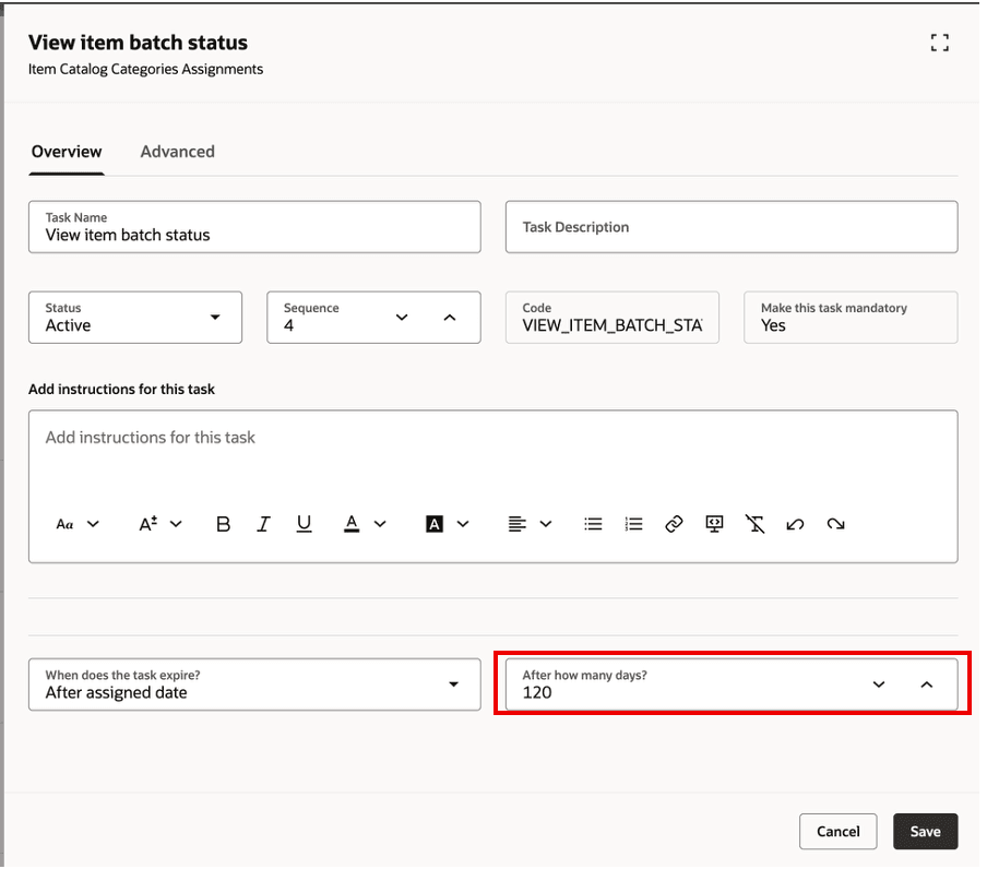 Task: View Item Batch Status