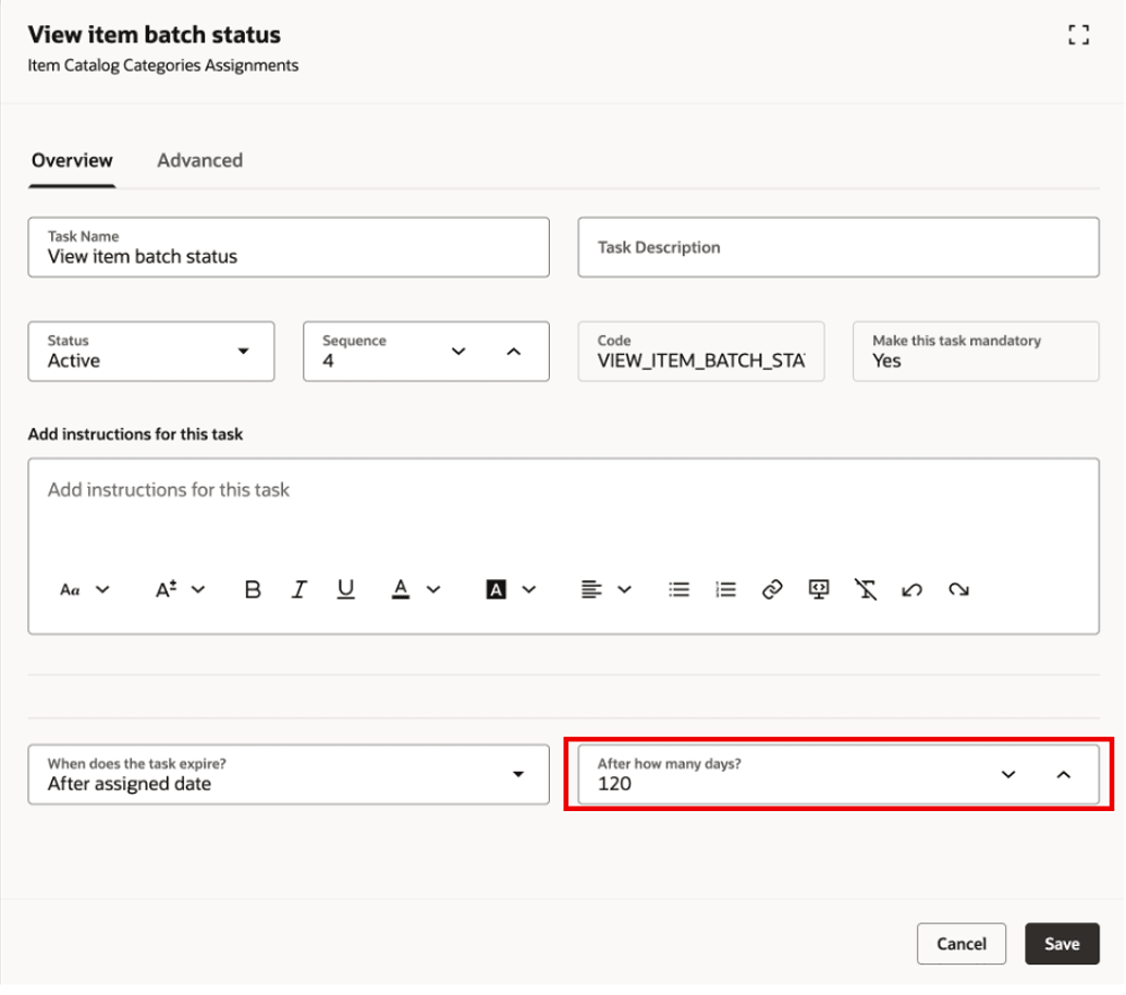 Task: View Item Batch Status
