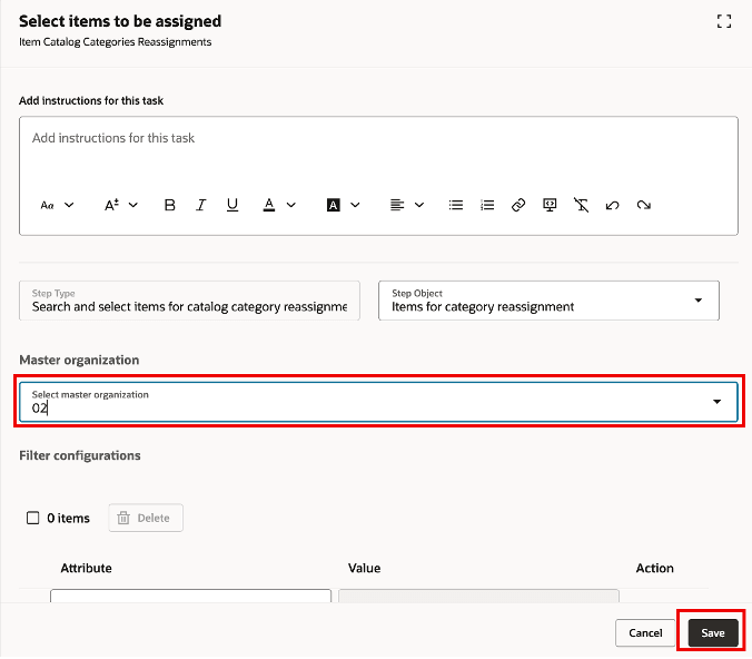 Task: Select Items to be Assigned