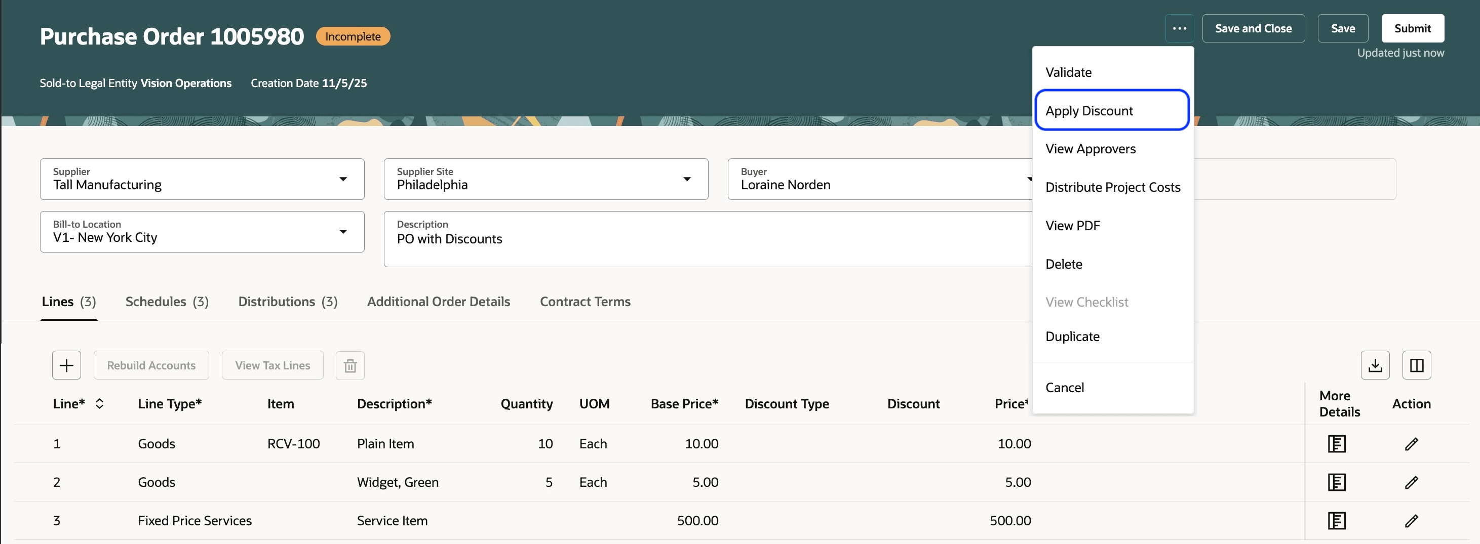 Apply Discount Action