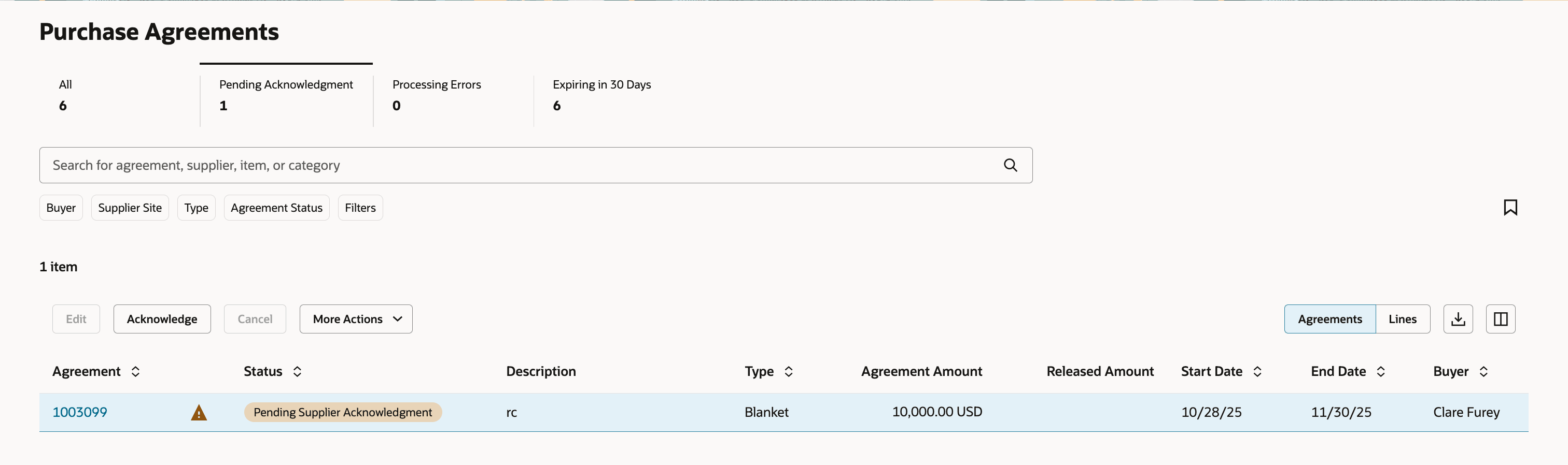 Take the Acknowledge Action