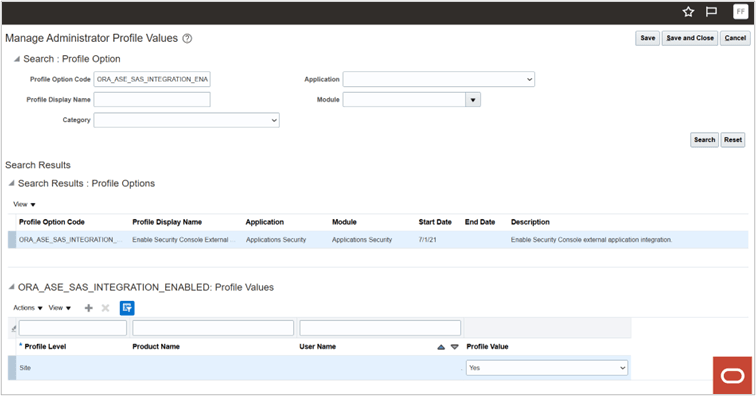 Setting Profile Options from Manage Administrator Profile Values