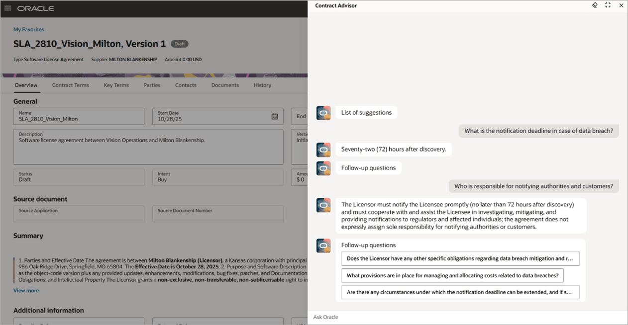 Q&A on Contract Advisor