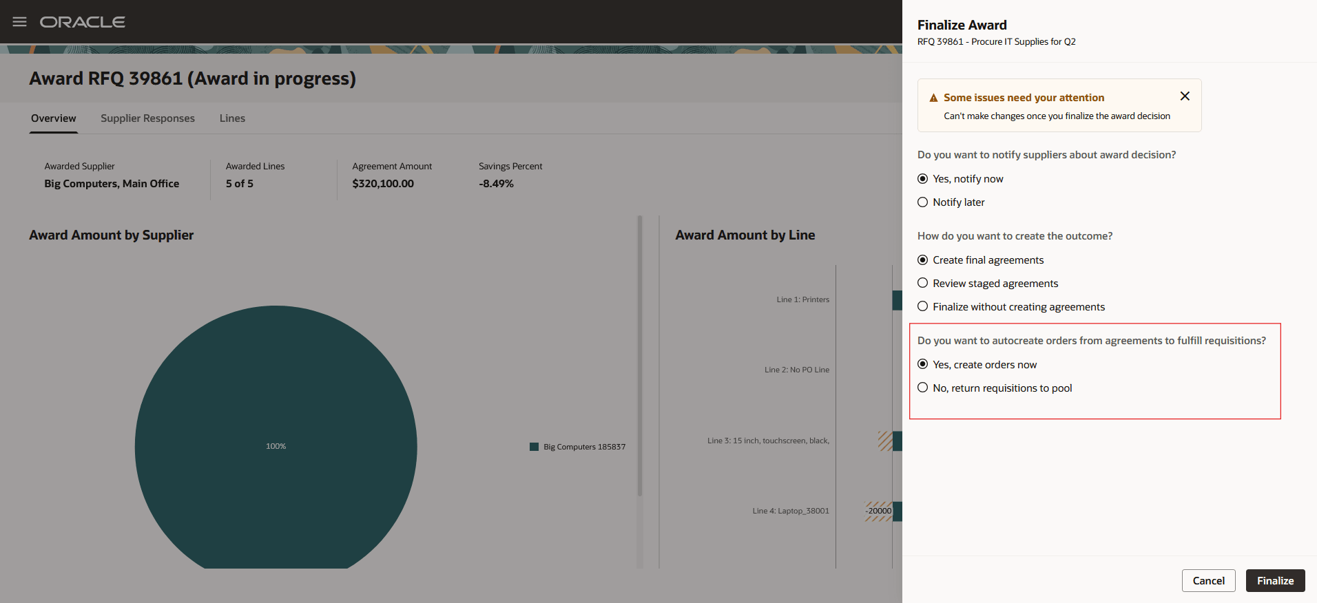 Auto Create Orders to Fulfill Requisitions