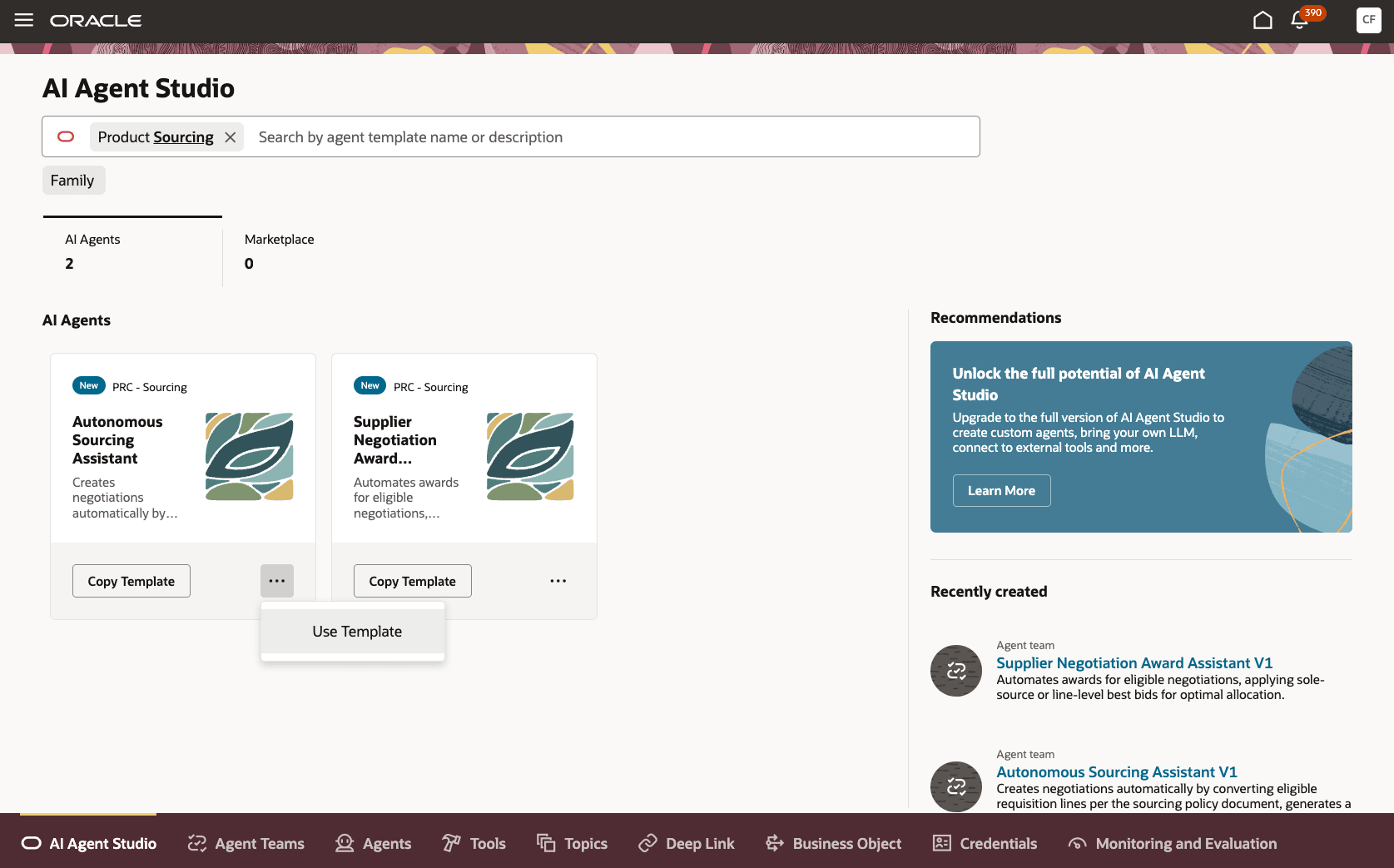 Autonomous Sourcing & Supplier Negotiation Award Assistant Templates