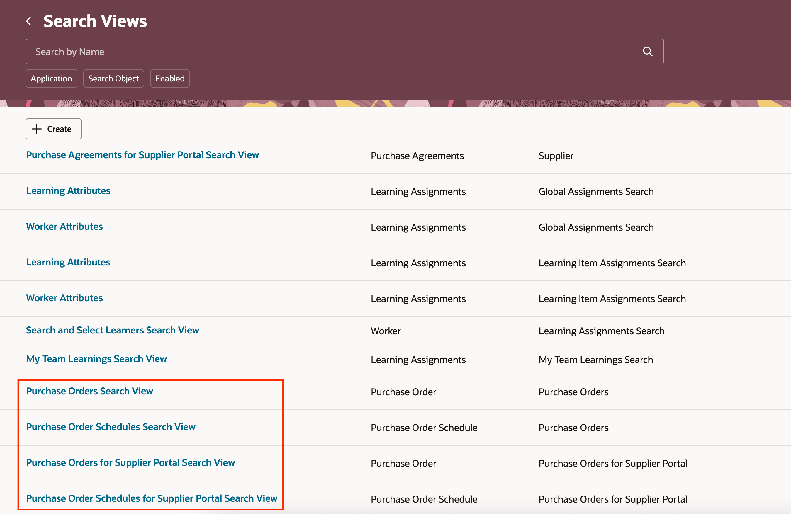 Default Search Views