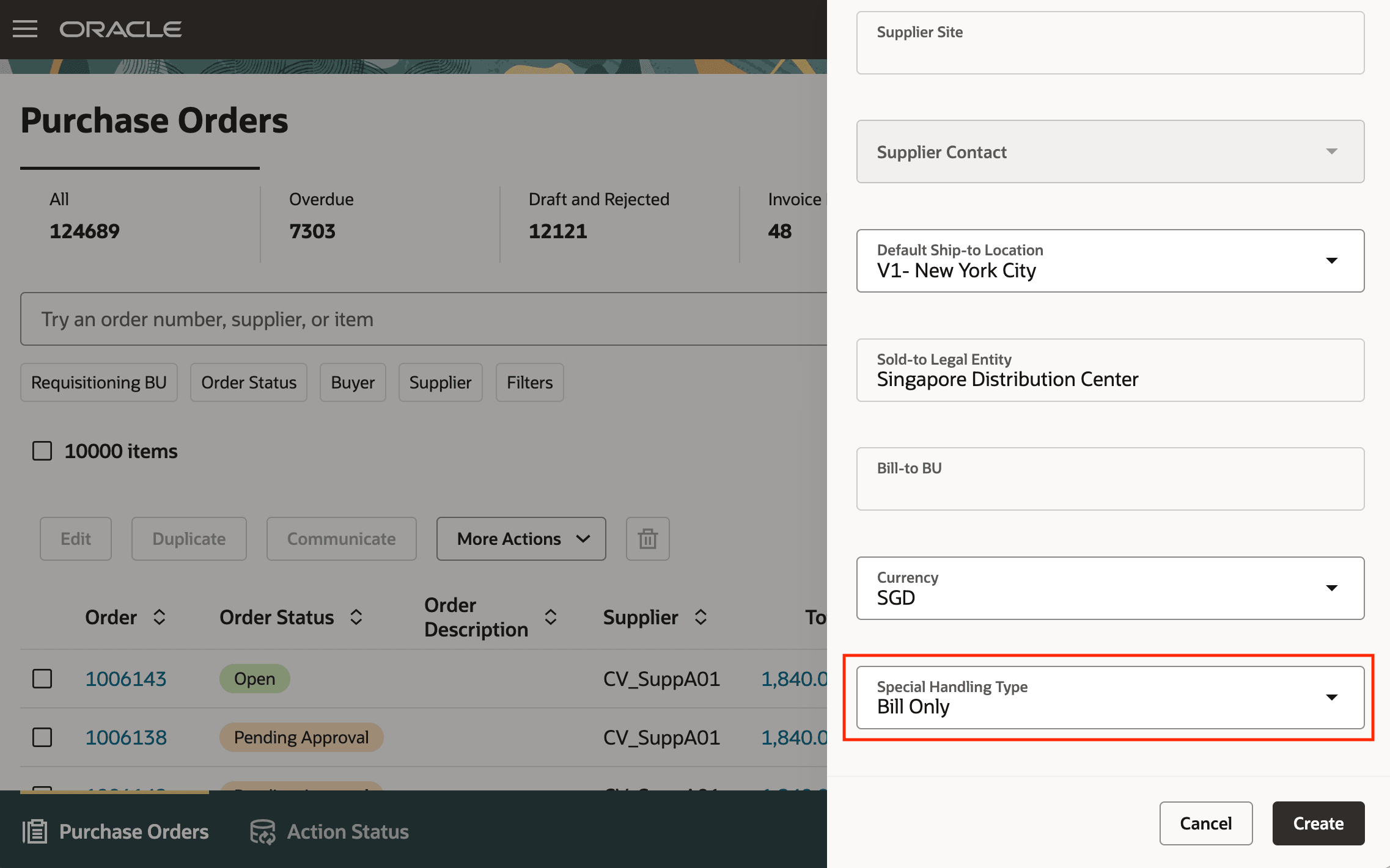 Create Special Handling Orders from the Redwood Purchase Orders Page