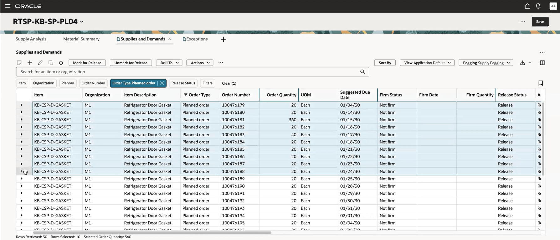 Supplies and Demands Page