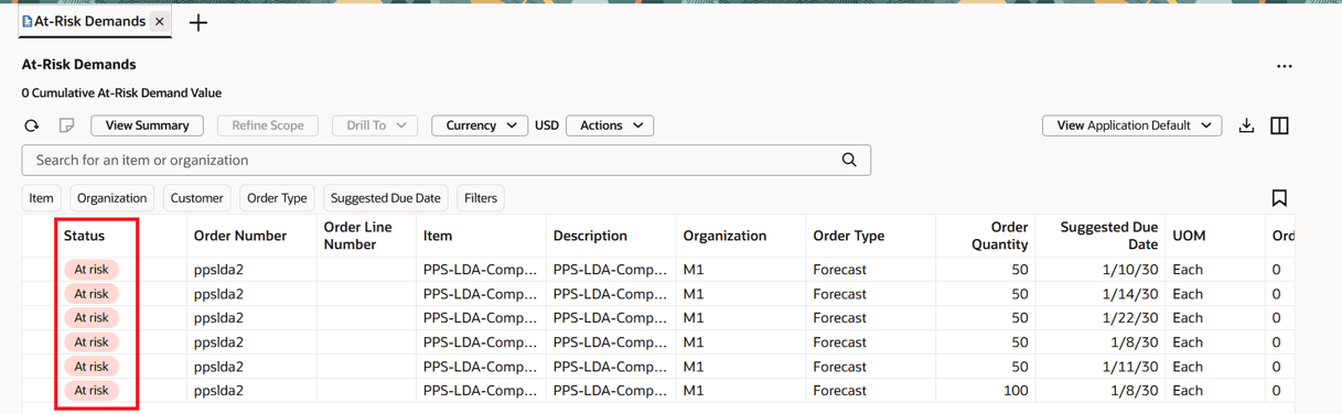 Badge for Status column
