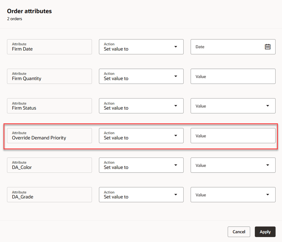Editing Override Demand Priority