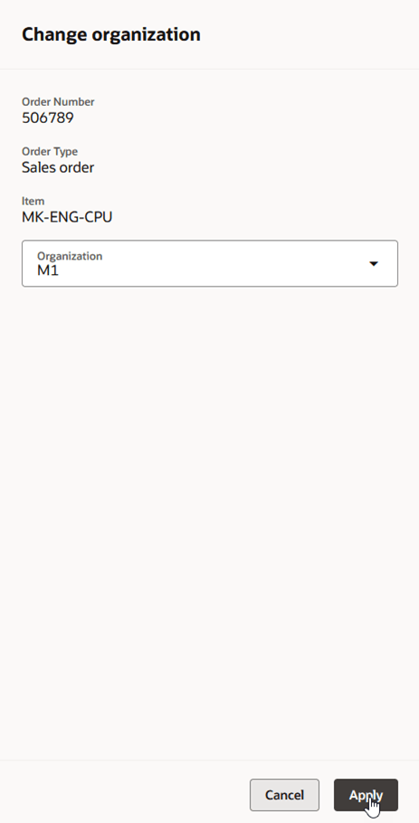 Change Organization Drawer