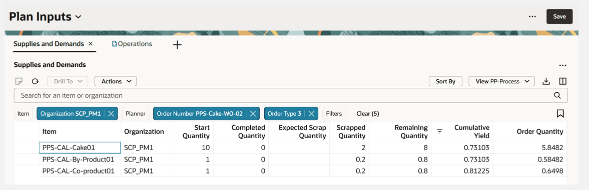 User-Defined Batch Type Process Definition In-Progress Work Order Collected Applying Operation Yield