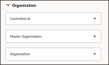 Select Control At Master Organization, Organization Level, or Both