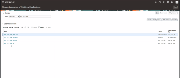 Manage Integration of Additional Applications Page