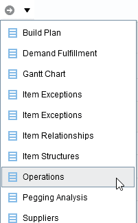 Drill-Down List with Operations Selected