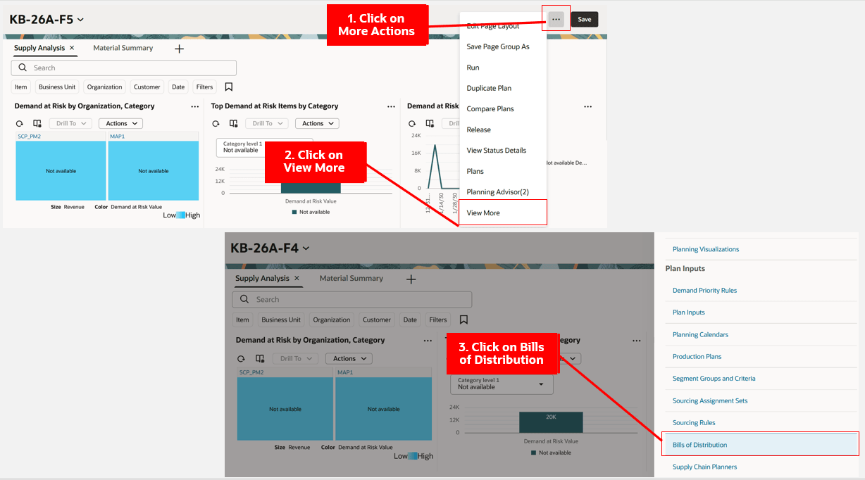 Navigate to Bills of Distribution Page