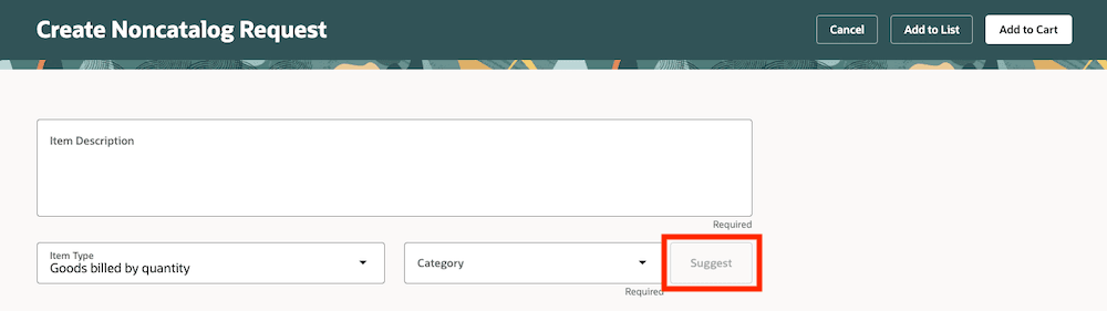 Suggest a Category Button