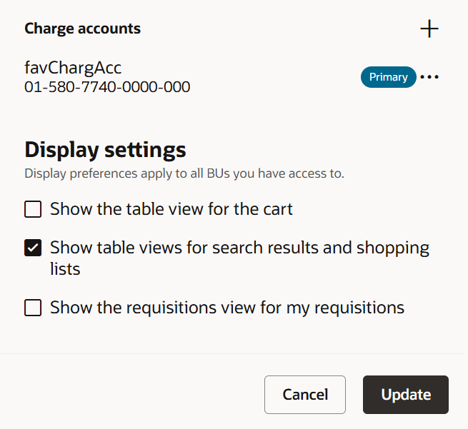 Display Setting to Default Shopping List Table View in Preferences