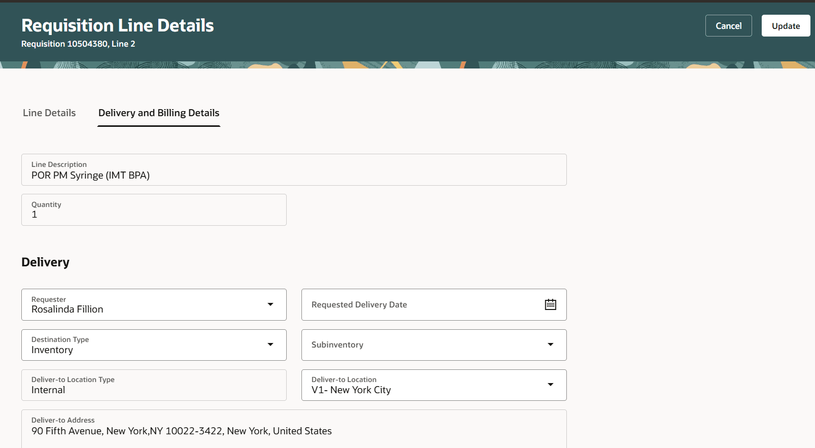 Item for which Requested Delivery Date is Optional