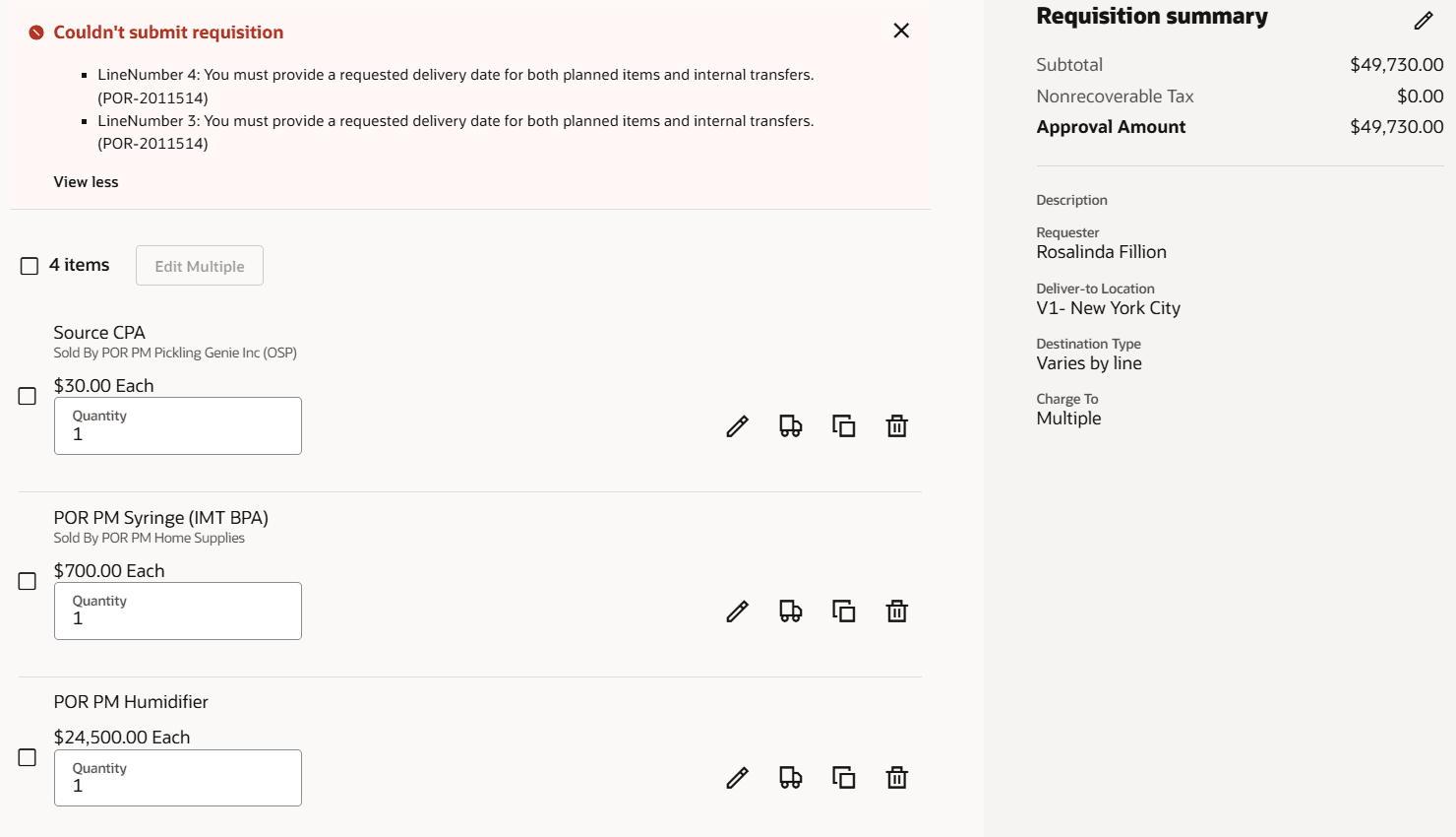 Error when Submitting a Requisition