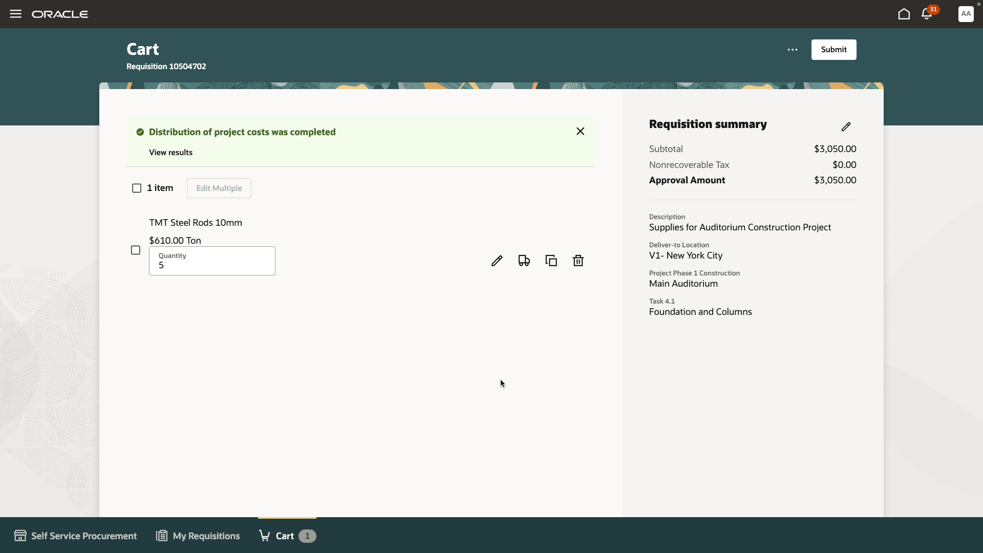 Use View Results Action to Check Distribution Details
