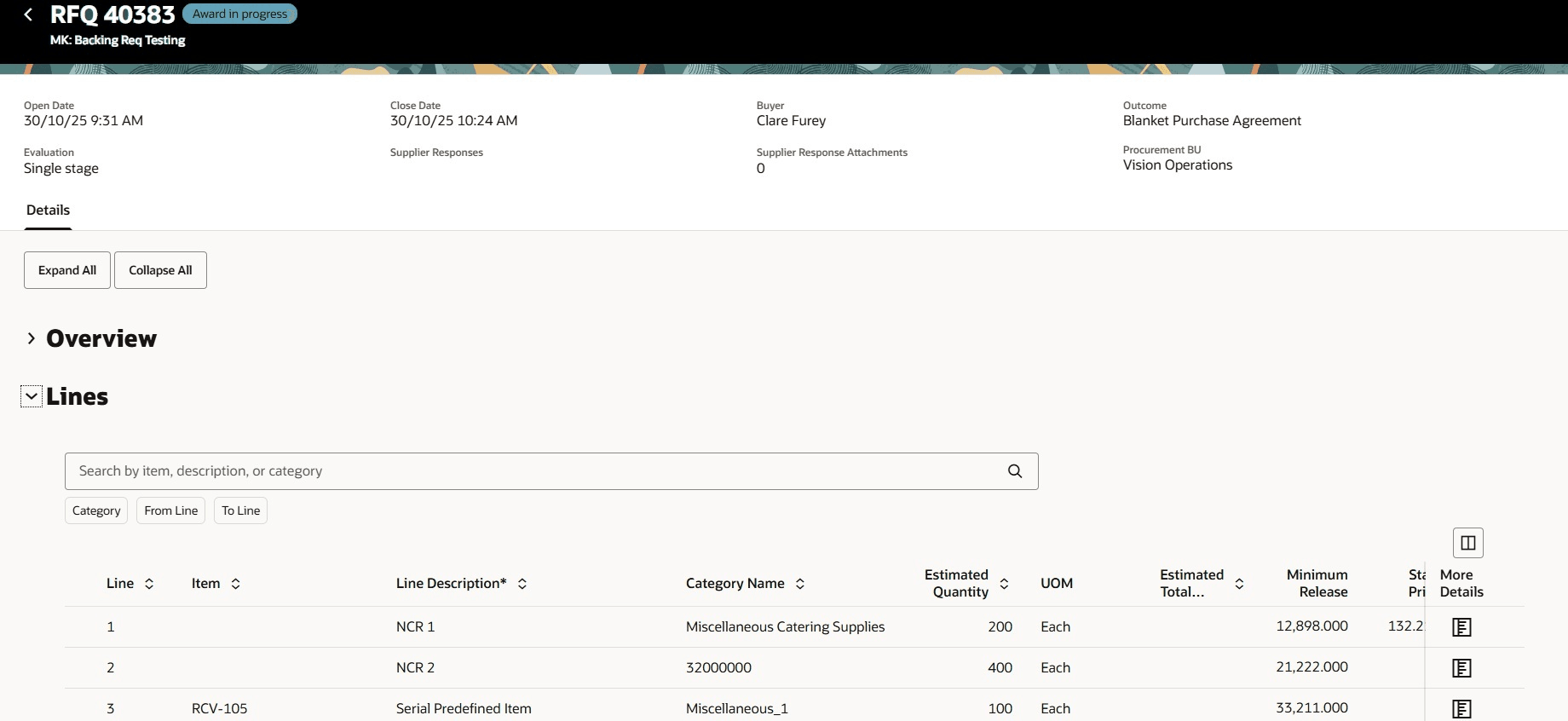 Negotiation Details Page