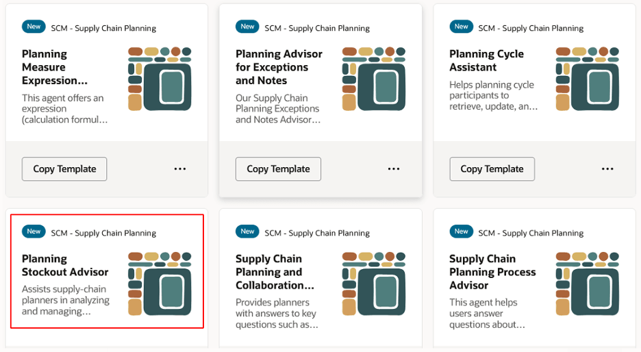 Template for Planning Stockout Advisor in AI Agent Studio