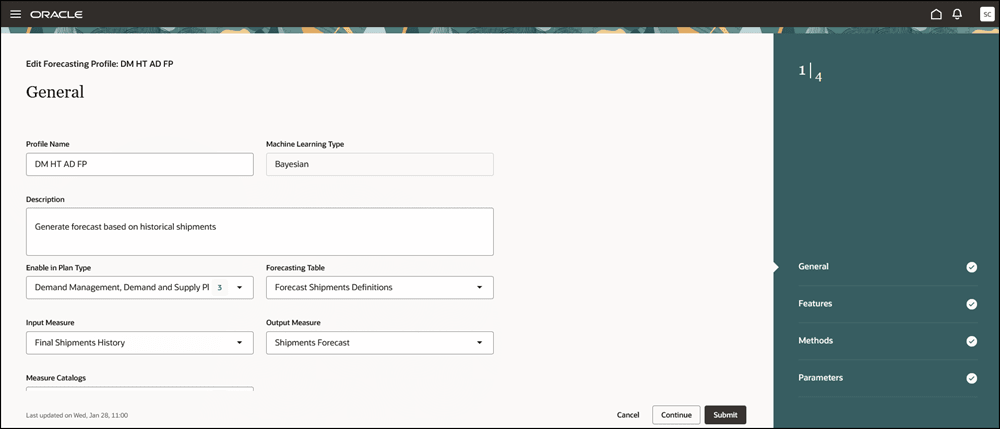 Guided Process for Editing Forecasting Profile