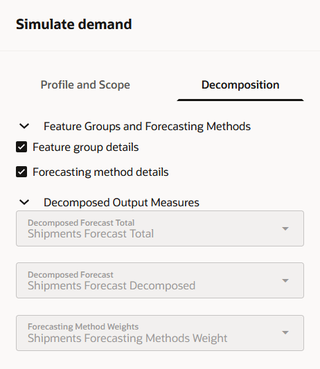 Decomposition Tab in Generate Forecast and Overwrite Mode