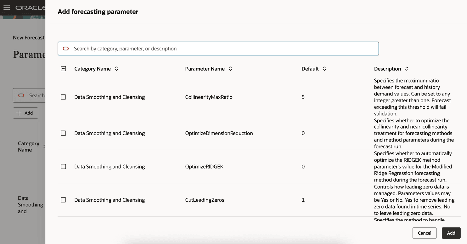Add Forecasting Parameter Drawer for Forecasting Profile for Bayesian Machine Learning