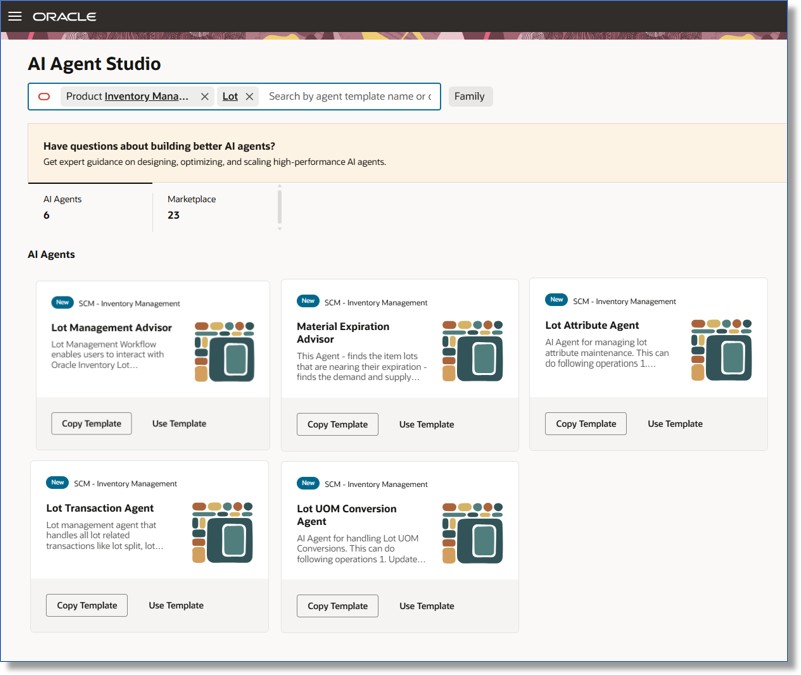 Lot Management Advisor Agent Team Templates