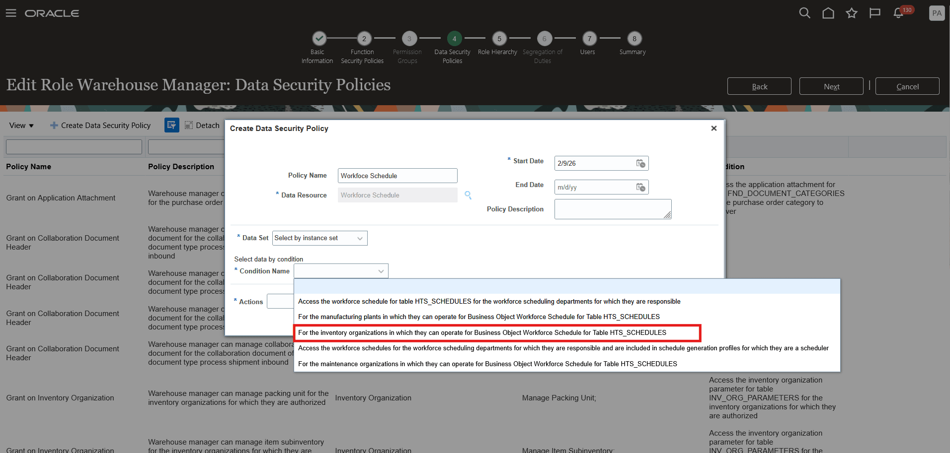 Data Security Policy - Instance Set