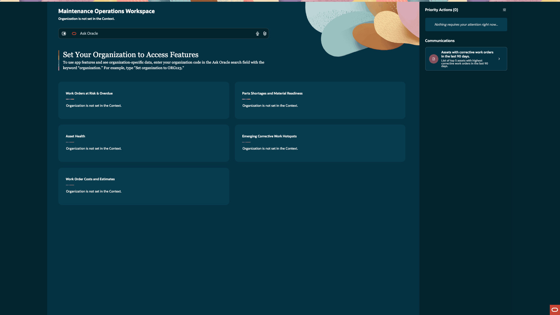 Set Organization Context in Ask Oracle